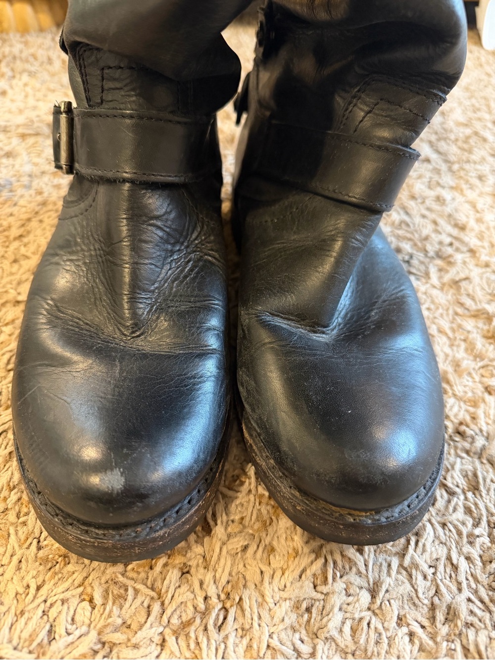 Fry Veronica Back Zip Boots – Black Leather Moto Boots – Women’s 6.5 M - Picture 4 of 5